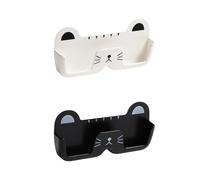 RELKLYU 2 Pièces Cadre De Verres en Forme De Chat, Grille De Rangement Mural, Cadre De Verres Créatifs, Accessoires De Maison (Noir, Blanc).
