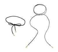 RELKLYU 2 Pièces Collier Long Noir, Corde De Clavicule De Sangle De Personnalité pour Femmes, Couvre-Coque Créative, Bijoux Amusants, Accessoires Gothiques.