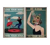 RELKLYU 2 Pièces De Peintures Décoratives Rétro, Affiches Créatives, Œuvres Murales, Peuvent Être Utilisées dans des Maisons, des Cafés, des Restaurants.