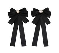 RELKLYU 2 Pièces Épingles De Streamer De Perles À Nœuds, Broche Élée De Personnalité pour Femmes, Badges De Style Scolaire Créatifs, Accessoires De Vêtements Amusants.