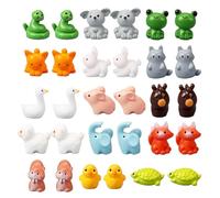 RELKLYU 30 Pièces De Mini Ornements d'animaux en Résine, Ornements Animaux Mignons, Ornements Créatifs, Accessoires De Décoration Micro-Paysage.