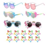 RELKLYU 6 Morceaux De Lunettes Pour Enfants Et 10 Morceaux D'Épingles À Cheveux Étoiles, Accessoires De Dessins Animés Mignons, Fournitures De Vinaigrette Pour Enfants, Accessoires De Vêtements.