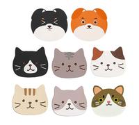 RELKLYU 6 Pièces De sous-Traits De Chaton Et 2 Pièces De sous-Verres De Chiots, sous-Verres De Silicone De Dessins Animés, Montagnes Acquises sans Glissement, sous-Verres d'animaux Mignons.