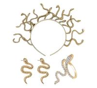 RELKLYU Bandeau De Serpent 1 Pièce, 1 Paire De Boucles d'oreilles De Serpent Et Une Bague De Serpent 1 Pièce, Accessoires De Rôle, Accessoires De Personnalité Rétro.