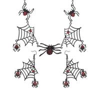 RELKLYU Collier D'Araignée 1 Pièce Et 1 Paire De Boucles d'oreilles, Bijoux De Personnalité Élée, Bijoux Vintage, Bijoux Gothiques, Bijoux De Fête.