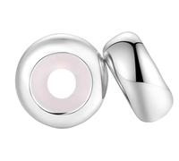 RELKLYU Lot de 2 perles en argent et 1 sac de rangement - Accessoires pour bracelet - Breloques d'arrêt de bracelet tendance - Butoirs de bracelet 925 - Breloques pour collier et bracelet, Argent