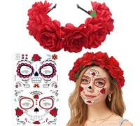RELKLYU Piège De Fleur 1 Pièce Et Plaques De Visage en 2 Pièces, Bandeau Créatif, Bandeau Féminin, Accessoires De Vêtements De Fête, Fournitures De Mascarade.