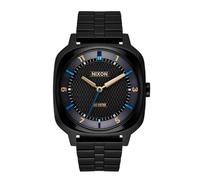 Nixon Montre Fremont 40 – Cadran noir, détails bleu et or, bracelet acier noir