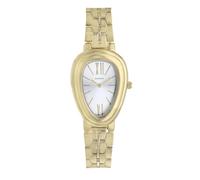 Radiant - Montre analogique à quartz pour femme, collection Sophia, boîtier ovale de 25 mm, cadran blanc, bracelet doré avec fermeture déployante, pile incluse, résistance à l'eau 3 ATM