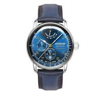 Zeppelin 9690-3 Méditerranée Montre automatique pour homme avec fonction multifonction et fond de visualisation 42 mm Argenté