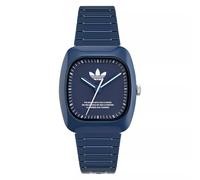 Adidas Montre mixte AOSY24029 Retro Wave Two Quartz Bracelet silicone Bleu
