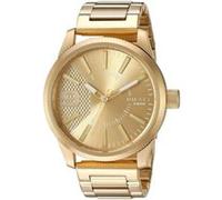 Diesel Montre pour homme Rasp, mouvement à trois aiguilles, boîtier en acier inoxydable doré de 46 mm avec bracelet en acier inoxydable, DZ1761