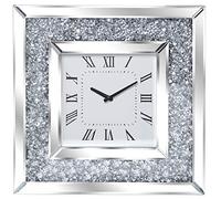 RELOJ PARED ESPEJO C/BRILLANTES 40X40CM 40X4,5X40CM, PILA:1XAA NO INC
