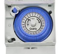 Reloj Programador Piscina 110-230V Minuterie Analogique 24 Heures, Contrôleur Manuel/Automatique, Interrupteur de Temps, Horloge Modulaire