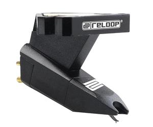 Reloop Om Black - idéal pour Le Scratch, système à Montage sous Le Porte-Cellule, Pointe sphérique, Excellente qualité sonore