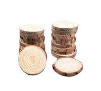 Relota 18 pcs Petit Rondin de Bois Deco 5-6cm de Diametre sans Trou, Dessous de Verre Naturel Bois Rond, Disque Rondelles en Bois, Tranches de Planche Bois Brut pour Pyrograveur Decoration Mariage