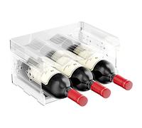 Relota 2 Pièces Range Porte Bouteille Vertical Vin Frigo, Casier Empilable Bouteille Polystyrene, Peut Contenir Jusqu'à 6 Bouteilles, Adapté aux Armoires, Salon