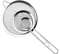 Relota 3 Pièces Passoire Inox 19/25/35 cm, Tamis Cuisine avec Poignée, Métal Tamis Maille Fine, Filtre pour Égoutter Poudre, Pâtisserie, Nouille, Riz, Pates, Légumes, Quinoa, Blanc d'Oeuf (Argent)