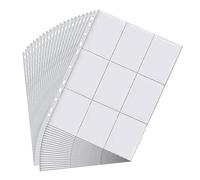 Relota 60 Pcs protege carte double face 1080 poches, pochette cartes transparentes, 11 trous classeur sleeves, protection carte à collectionner pour carte, basket-ball/football Porte cartes