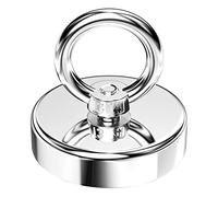 Relota Aimant de Pêche Super Puissant 130 Kg Force de Traction, Diamètre 60 mm, Crochet Magnétique, Rond Aimant en Pot pour Pêche À L'Aimant, Récupération de Rivière, l'aventure en Plein Air