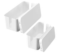 Relota Lot de 2 Boite Cache Cable, Cache multiprise, Boite Rangement Câble Electrique en Plastique, boîte Prise avec Couvercle, boîtes Range Câbles, Cable Management Box, Moyen et Petites, Blanc