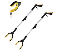 Relota Lot de 2 Outils de Ramassage, 360° Tête Rotative Pince Ramasse Objet en Aluminium, Pince de Préhension Extension Pliable, Pince Telescopique avec Embouts Magnétiques, Ramasseur de Déchets