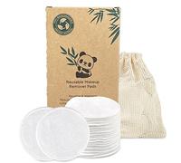 Relota Lot De 22 Tampons Démaquillants Lavables Fibre De Bambou, Disque Coton Demaquillant Lavable avec Sac à Laver, Super Doux Anti-Bactéries Lingette Réutilisables pour Tous Types de Peau
