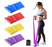 Relota Lot de 4 élastiques de fitness, 4 niveaux de résistance, bandes élastiques de fitness pour femmes ou hommes, bande élastique pour entraînement de force, Pilates, physiothérapie, yoga