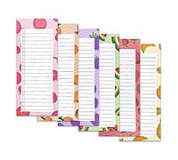 Relota Lot de 6 Bloc Notes, Carnet de Notes, cahier pour le bureau,9×21.5cm | liste de courses magnetique frigo, avec boîte à cocher, pour la maison, l'école