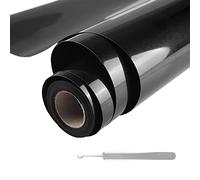 Relota Vinyle Thermocollant Noir, Flex Thermocollant pour Tissu avec Pince à épiler 30.5cm × 4m Facile à Couper et à Désherber, Rouleau de Vinyle pour T-Shirts, Vêtements Sacs, Cadeaux de Bricolage