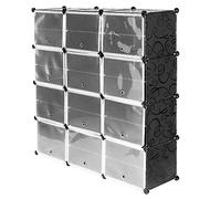 RELOVE Armoire à Chaussures 12 Cube, Étagère Modulable en Plastique, Meuble à Chaussures Maillet, Boîte à Chaussures, Bottes et Pantoufles - Grande capacité