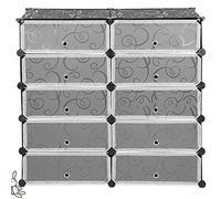 RELOVE Armoire Chambre Plastique Enfants Rose,Étagère Cubes Rangement penderie Armoire 10 casiers Plastique modulable DIY, Armoire de Rangement Meuble pour Vêtements Chaussures Jouets