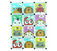 RELOVE Armoire de chambre à coucher, porte-manteau portable, armoire modulaire avec portes, armoire modulaire, peu encombrante, 12 cubes, 111 x 37 x 147 cm