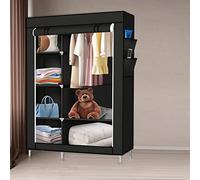 RELOVE Armoire de rangement pliable en tissu non tissé avec fermeture éclair - Armoire de camping (105 x 45 x 170 cm)