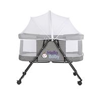 RELOVE Berceau Bébé Pliable Portable de Voyage avec Capot Moustiquaire et Sac de Transport,3 en 1, Position réglable en Hauteur +avec Matelas et moustiquaire (106 * 92 * 55cm (Gris))