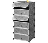 RELOVE ÉtagÈre À Chaussures, BoÎte À Chaussures,modulable, Rangement Chaussures, Armoire Portable,Armoire Penderie Portable Meuble Étagère Enfichable,Couche 6