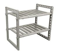 RELOVE Etagère de Rangement sous Evier, Wuudi Organisateur de Cuisine Extensible 2 niveaux en Acier Inoxydable et Plastique