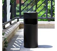 RELOVE Poubelle, 30 L Poubelle sur pied en acier inoxydable avec seau intérieur, Poubelle, poubelle sur pied, extérieur, bureau, hôtel et jardin (Noir-1pc (25 * 25 * 60cm))