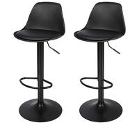RELOVE Tabourets de Bar Lot de 2 pivotant- Lot de 2 chaises de Bar réglable,Réglable en Hauteur et Rotative à 360°，Robuste et Ultra Silencieux-2pc-B Noir Pur