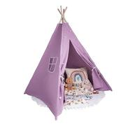 Relsy Kids Violet Blush Tipi Tente pour enfants | Violet tipi/tente pop-up pour filles et garçons, 140 x 120 cm, toile de coton avec lumières étoiles et accessoires pour tapis
