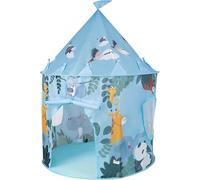 RELSY Tente Pop-up Bleue pour Enfants Design Safari Jungle Bleu, 135 cm x 100 cm, Tente de Jeu pour Enfants, Jouets d'aventure intérieurs et extérieurs Pliables, Aire de Jeu en Forme de Tente, Jouets