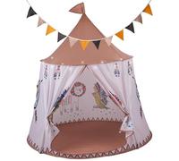 RELSY Tente pop-up rouge sur le thème indien pour enfants, tipi, couleur bronze café, comprend une guirlande lumineuse LED de 3 mètres et une guirlande de 3 mètres, grande taille 116 cm x 123 cm