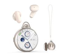 Relxhome N03 KI Écouteurs traducteurs 134 langues avec 9 modes - Son Hi-Fi Bluetooth 6.0 - Style montre de poche - Casque sans fil avec écran tactile pour bureau, sport, étude (argent)