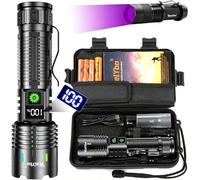 Relybo Lampe Torche LED Ultra Puissante 1,000,000 Lumen Avec Mini UV Torche