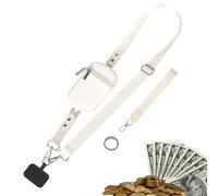 Rem pour téléphone avec portefeuille | Sangle réglable pour téléphone portable avec poche à fermeture éclair, collier sécurisé avec boucle pour aventure en plein air, concert de voyage, shopping