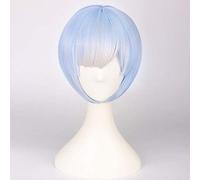 Rem Ram bleu rose perruque courte cosplay costume Re: la vie dans un monde différent de zéro cheveux résistants à la chaleur femmes perruques (sans couvre-chef) bleu