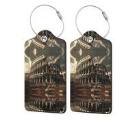 Remains of The Roman Colosseum Étiquette de voyage en cuir PU pour configurer l'étiquette de bagage à main