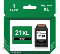 Remanufactured 21XL Black Ink Cartridges for HP 21 XL for HP Deskjet F2120 F2280 F380 F390 F4180 F335 F375 F4190 D2360 D1460 PSC 1410 1415 Officejet 4315 4355 Printers(1 Pack)