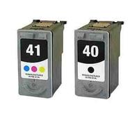 Remanufactured Canon PG-40 noire et CL-41 Cartouche d'encre couleur Twinpack pour PIXMA iP1200 iP1300 iP1600 iP1700 iP1800 iP2600 iP1900 iP2200 iP6210D iP6220D IP2500 MP150 MP170 MP160 MP180 MP460 MP140 MP190 MP210 MP220 MP450 MP470 MX300 MX310 MP450x Imprimantes, PG40 CL41,