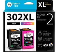 Remanufacturées Cartouches D'Encre Remplacement Pour Hp 302 302Xl 2 Pack Combo (Noir Tri-Colore) Pour Deskjet 1110 1112 3630 3632 Envy 4510 4516 4520 4522 4525 Officejet 3830 4650
